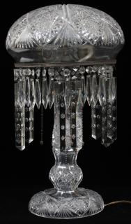 Appraisal: AMERICAN CUT CRYSTAL PARLOR LAMP EARLY TH CENTURY AMERICAN CUT