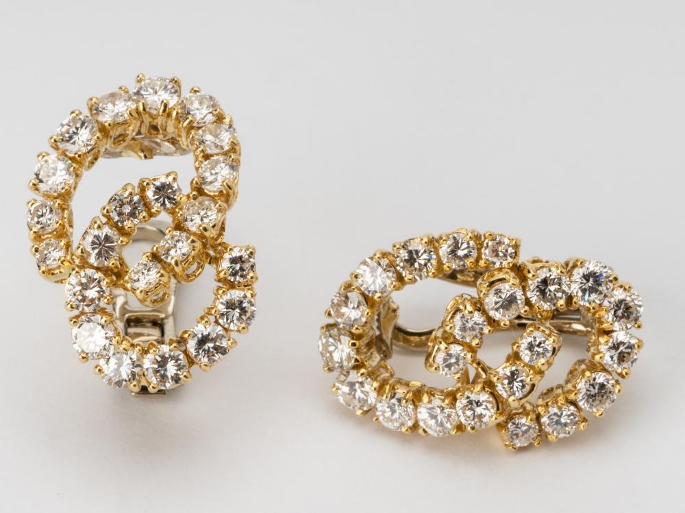 Appraisal: KARAT YELLOW GOLD DIAMOND EARRINGSWith clip backs the earrings are