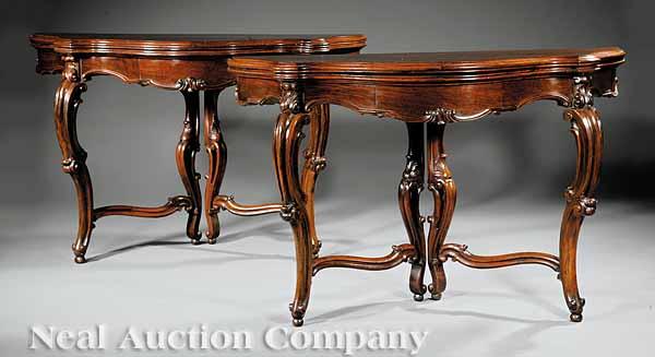 Appraisal: A Fine Pair of American Rococo Carved Rosewood and Rosewood