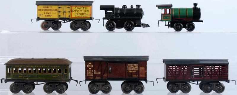 Appraisal: Lot of Bing Train Items Includes two engines and four