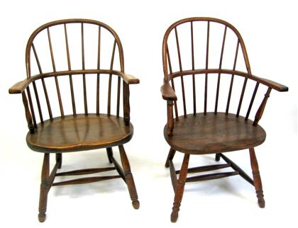 Appraisal: Two Windsor arm chairs th century