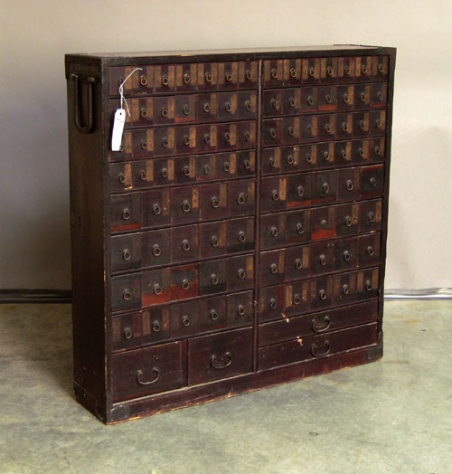 Appraisal: Asian apothecary cabinet ca h w