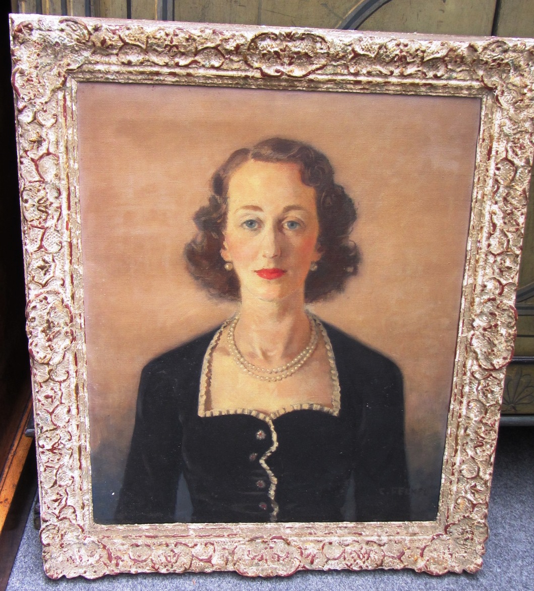 Appraisal: Karl Felkel - Portrait of Mrs Violet Still oil on