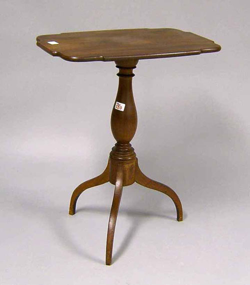 Appraisal: Cherry and walnut tilt top candlestand th c h w