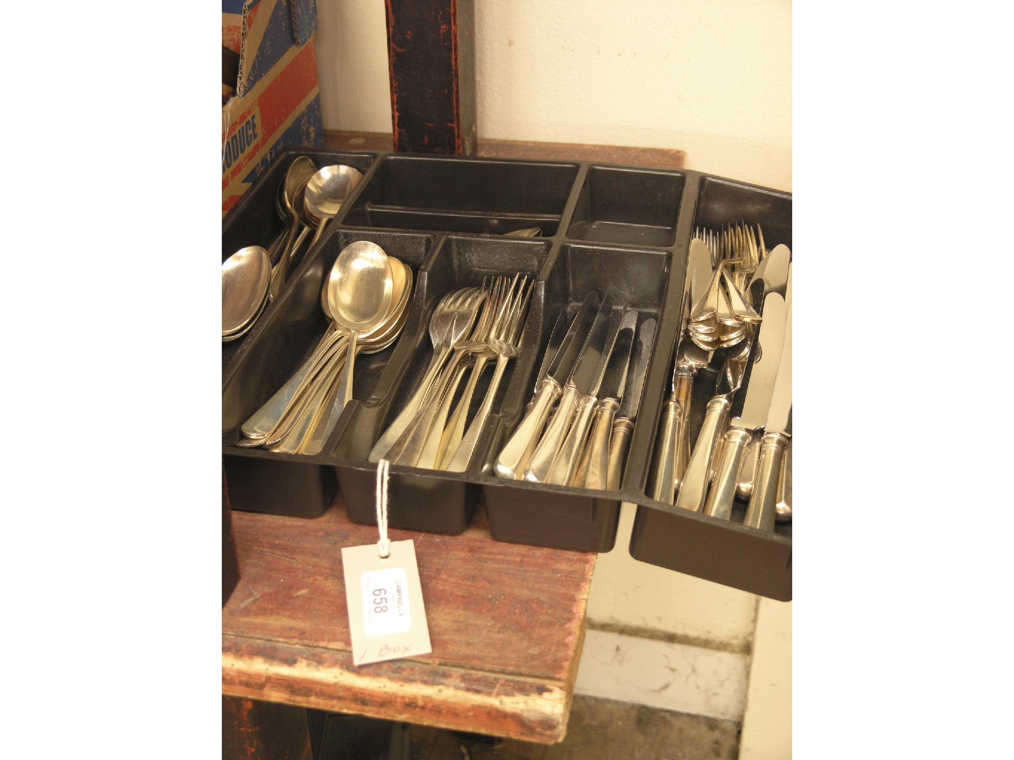 Appraisal: A set of silver plated cutlery sixty-four pieces rat-tail pattern