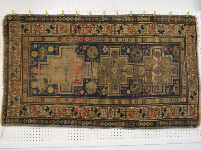 Appraisal: Kazak Persian Handmade Rug antique Caucasian worn ' X '