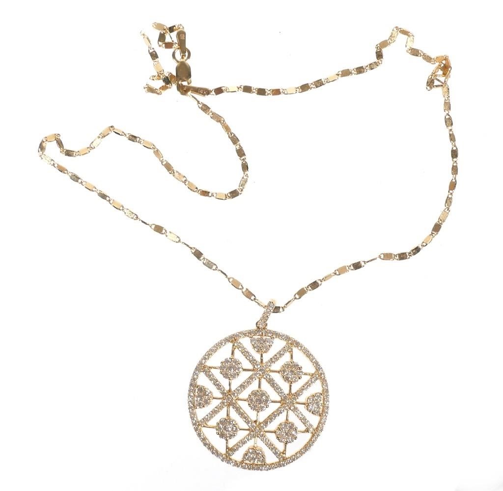 Appraisal: Effy k yellow gold and diamond snowflake pendant with chain