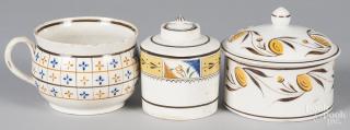 Appraisal: Three pieces of English pearlware th c to include a