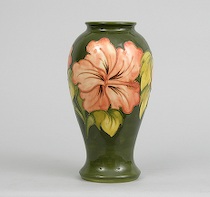 Appraisal: Moorcroft Hibiscus Vase Bulbous shape vase with slightly flared top