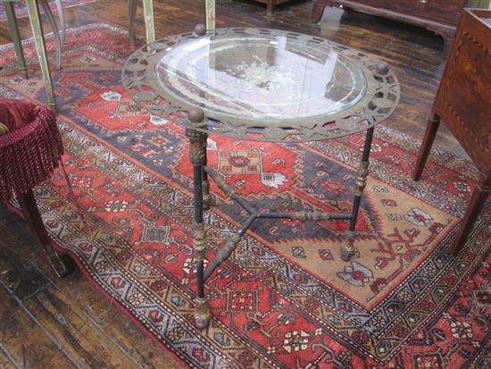 Appraisal: GUERIDON An antique Continental iron and brass circular side table