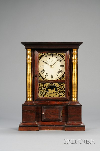 Appraisal: Rosewood London Mantel Eight-Day Fusee Shelf Clock by Atkins Clock