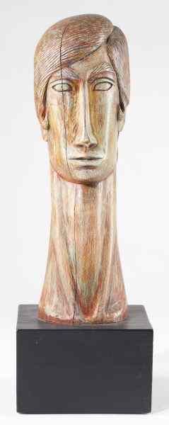 Appraisal: Ogden Deal NC b ''Woman''carved and painted cedar the head