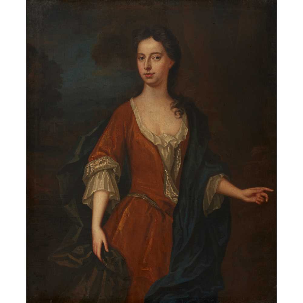 Appraisal: FOLLOWER OF WILLIAM AIKMAN THREE QUARTER LENGTH PORTRAIT OF A