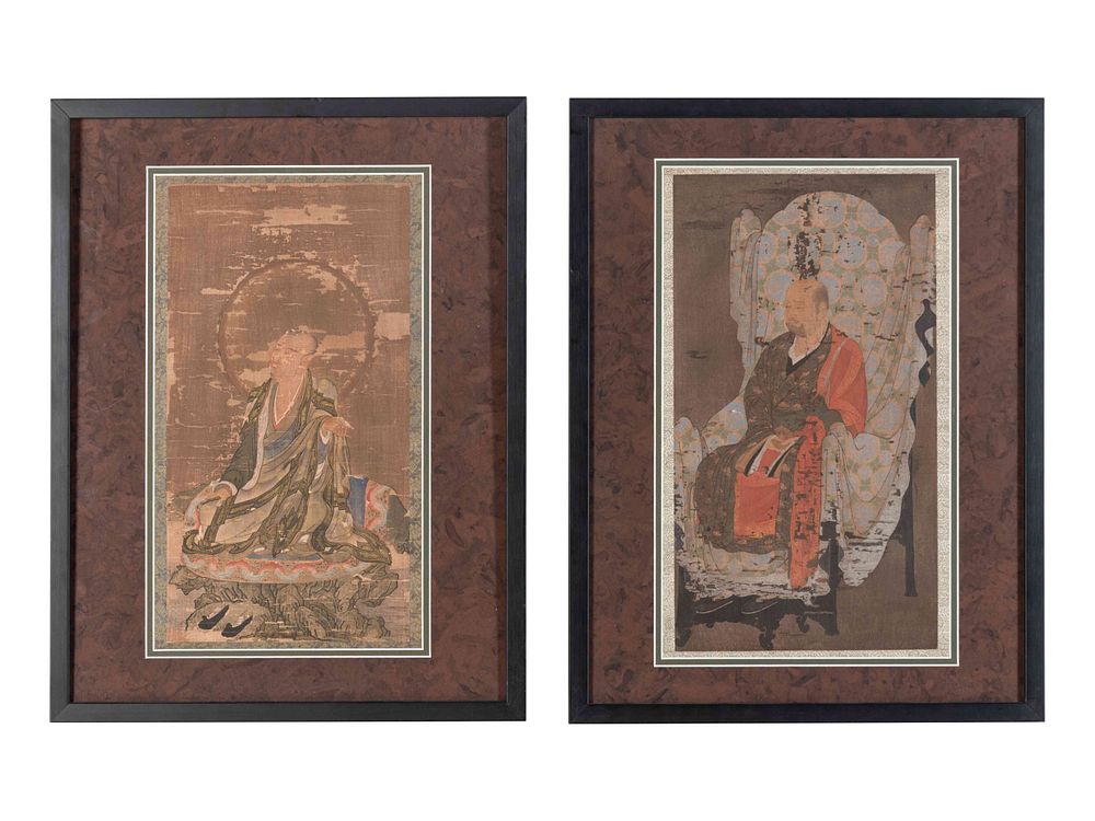 Appraisal: Two Japanese Prints on Silk Two Japanese Prints on Silk