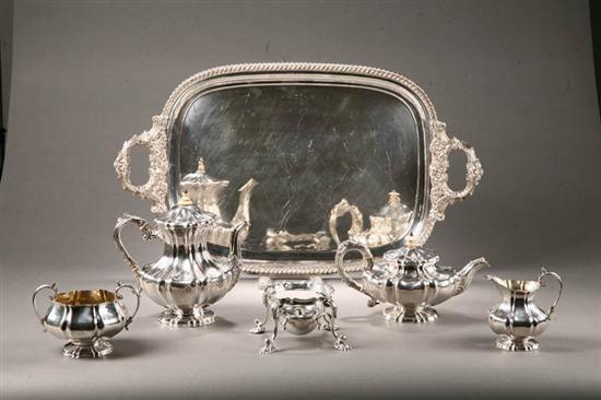 Appraisal: FIVE-PIECE REGENCY SILVER TEA AND COFFEE SERVICE All marked for