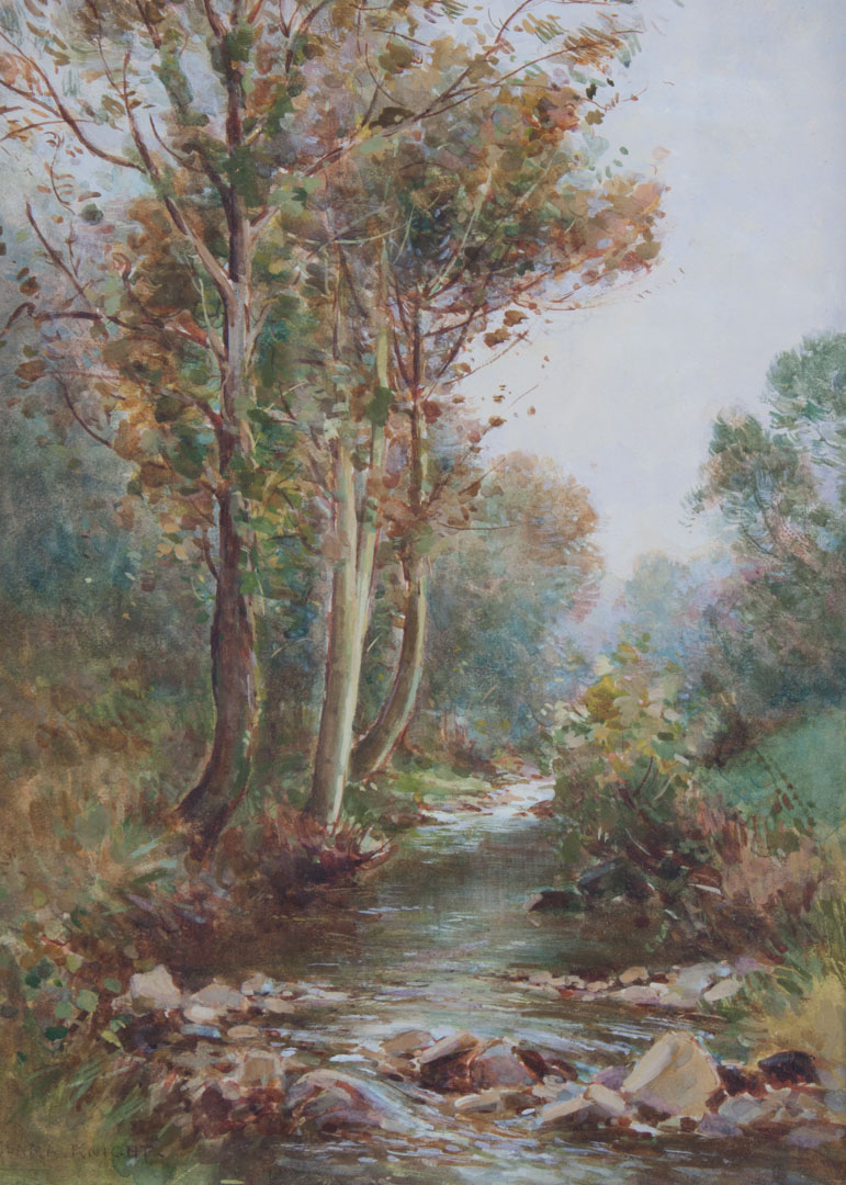 Appraisal: Clara Knight Landscape with Stream watercolor British b Watercolor on