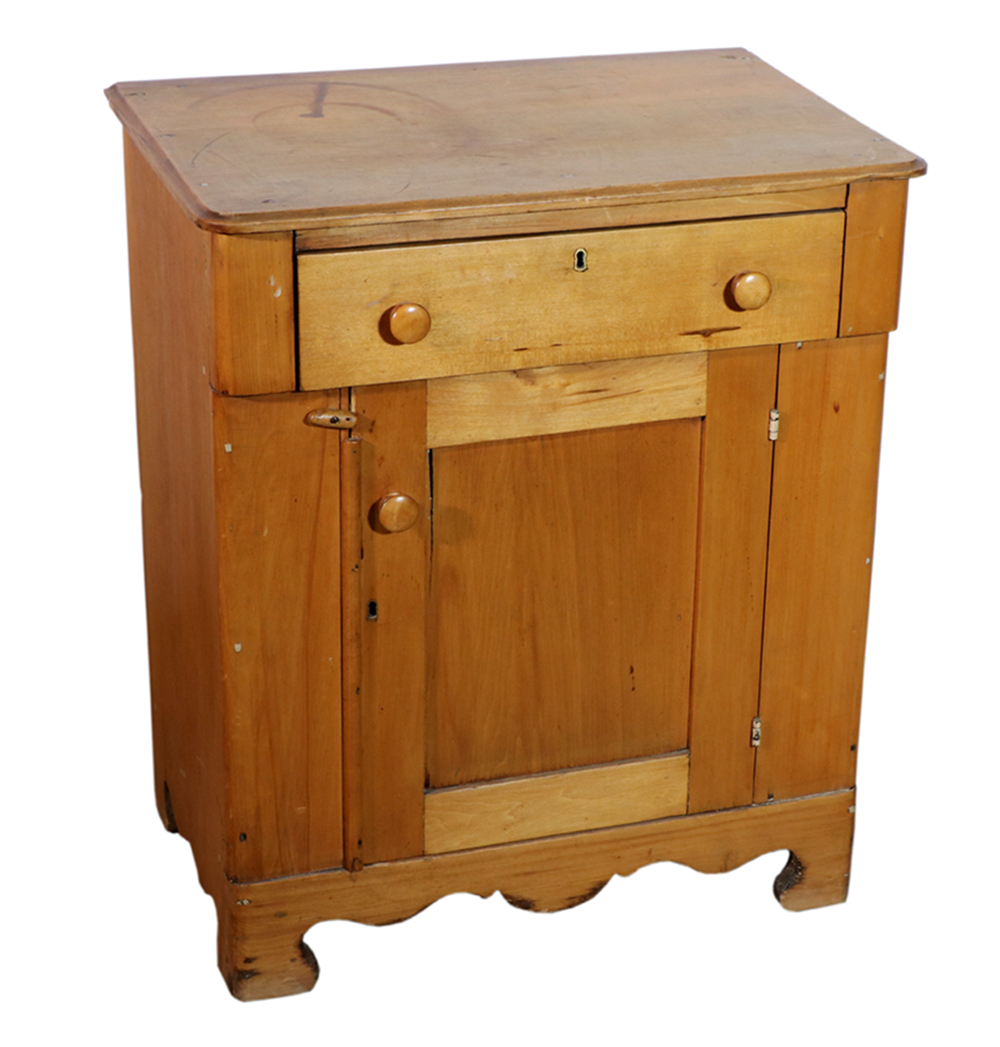 Appraisal: PINE CABINET Circa pine one drawer one door side cabinet