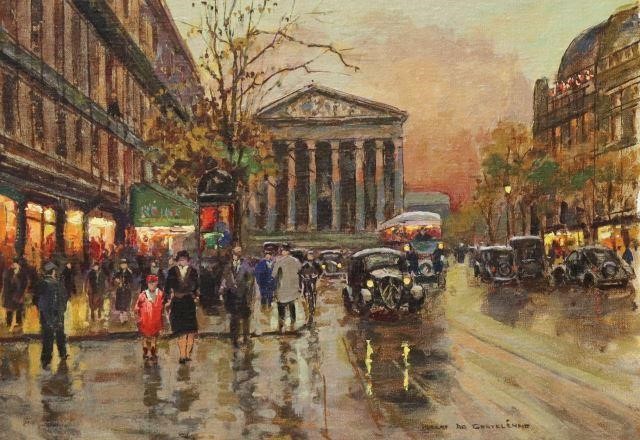 Appraisal: Framed oil on canvas painting Paris Street Scene signed lower