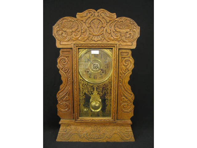 Appraisal: New Haven Oak Kitchen Clock all original working