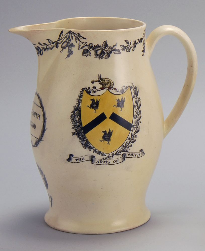 Appraisal: ANTIQUE LIVERPOOL PITCHER Early th CenturyWith the Arms of Smith