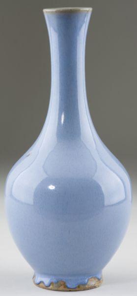 Appraisal: Chinese Yongzheng Bottle Vase monochromatic egg-shell blue glazed earthenware footed