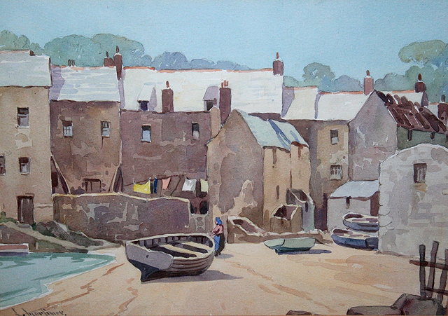 Appraisal: LEWIS MORTIMER TH TH CENTURY Harbour scene possibly Port Isaac