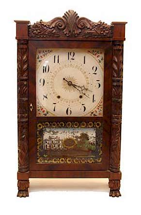 Appraisal: Early Eli Terry Seth Thomas Acanthus Carved Clock Early Eli