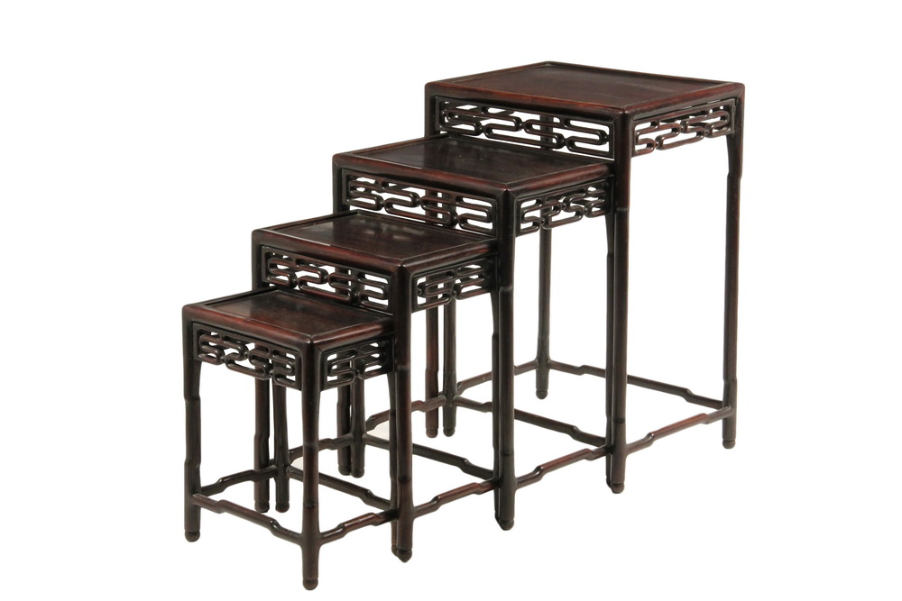 Appraisal: SET OF FOUR CHINESE NESTING TABLES - Rectangular Occasional Tables