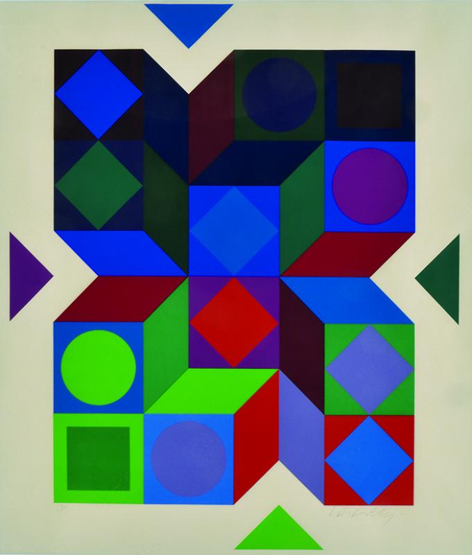 Appraisal: VICTOR VASARELY HUNGARIAN FRENCH - Tridim screenprint