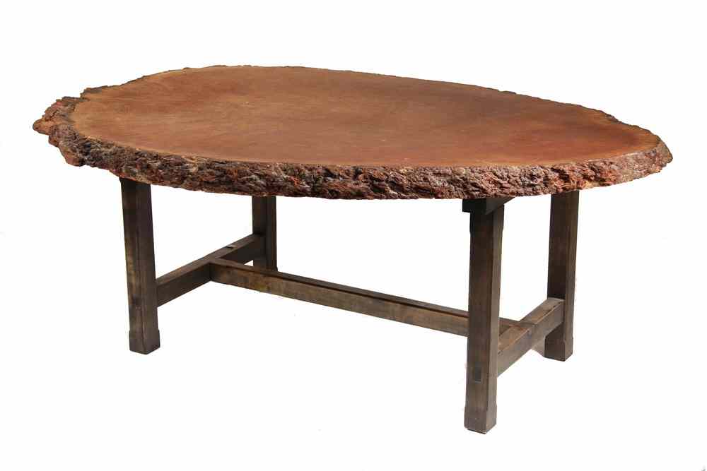 Appraisal: ARTISAN WOOD SAMPLE TABLE - Custom Artisan Table Made Up