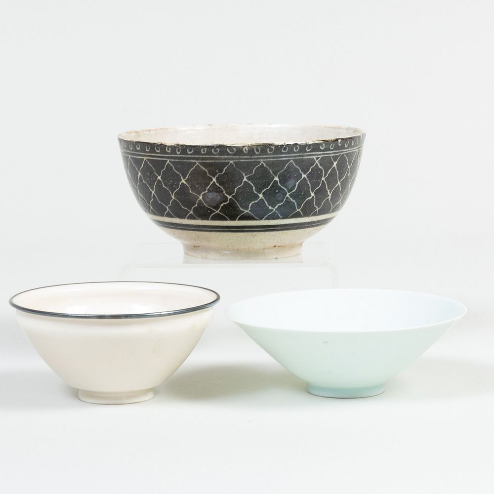 Appraisal: Three Chinese Porcelain Bowls Comprising A Cizhou style bowl A