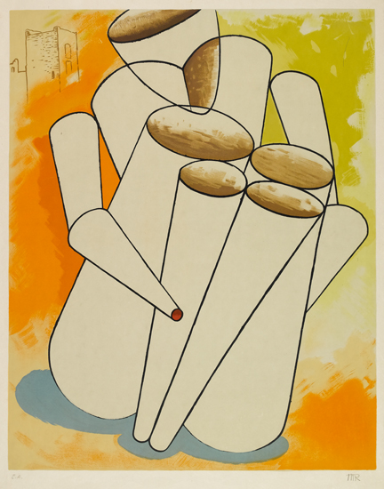 Appraisal: MAN RAY Personnage Color lithograph on Japon nacr circa x