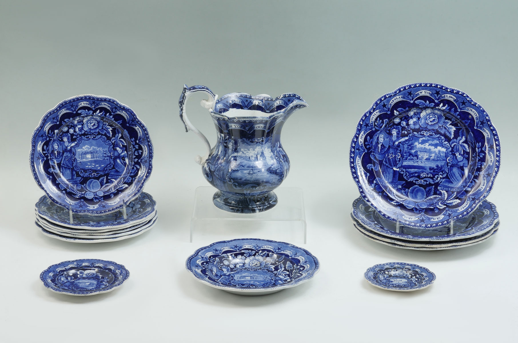 Appraisal: PC CLEWS STAFFORDSHIRE ''STATES'' TRANSFERWARE COLLECTION Comprising plates of various