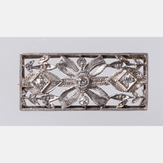 Appraisal: A Platinum and Diamond Brooch A Platinum and Diamond Brooch