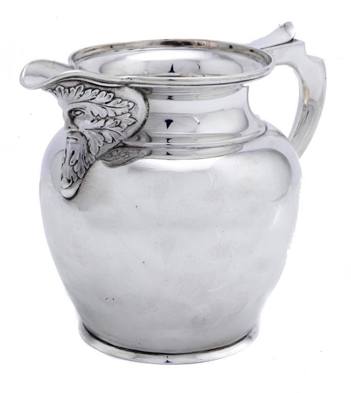 Appraisal: A GEORGE V MASK JUG of shouldered form with cavetto