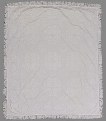 Appraisal: Embroidered Coverlet probably American early th century white on white