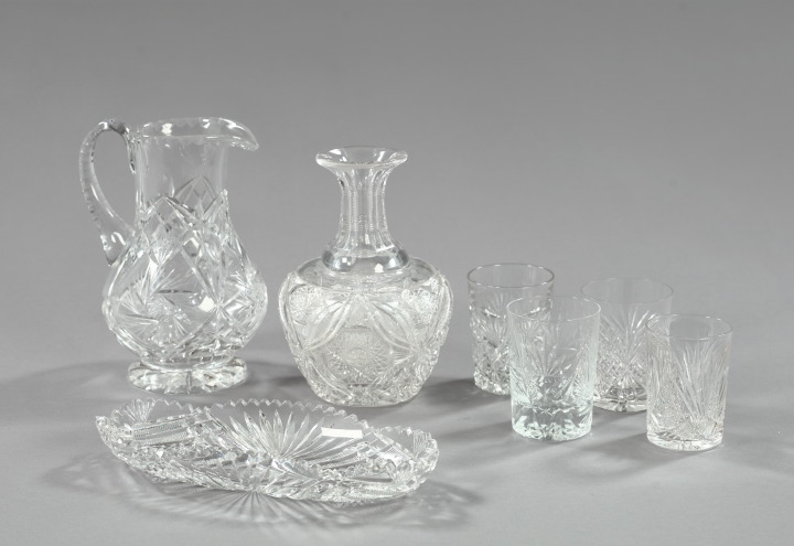 Appraisal: Seven-Piece Collection of American Brilliant-Cut Glass Items consisting of a