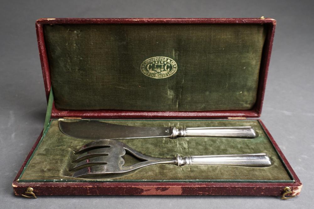 Appraisal: Christofle Silverplate Two-Piece Fish Serving Set