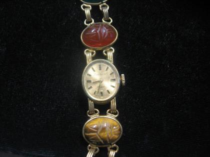 Appraisal: Gold fill lady's bracelet wristwatch Laurent Circular dash dial face