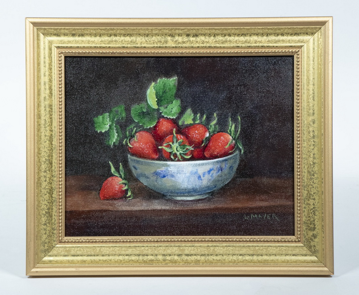 Appraisal: LILLIAN 'LILY' MEYER CONTEMPORARY WALDO MAINE Strawberries in Bowl acrylic