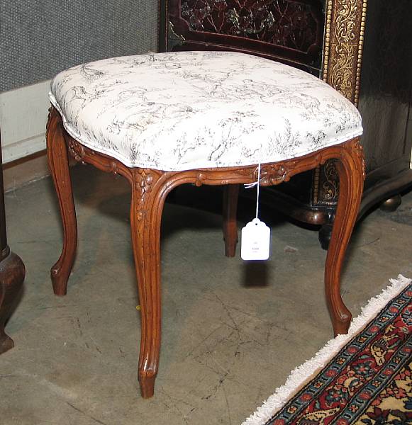 Appraisal: A Louis XV style walnut tabouret late th early th