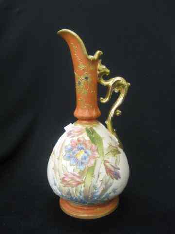 Appraisal: Royal Bonn Porcelain Ewer fancy floral raised goldwork and serpent