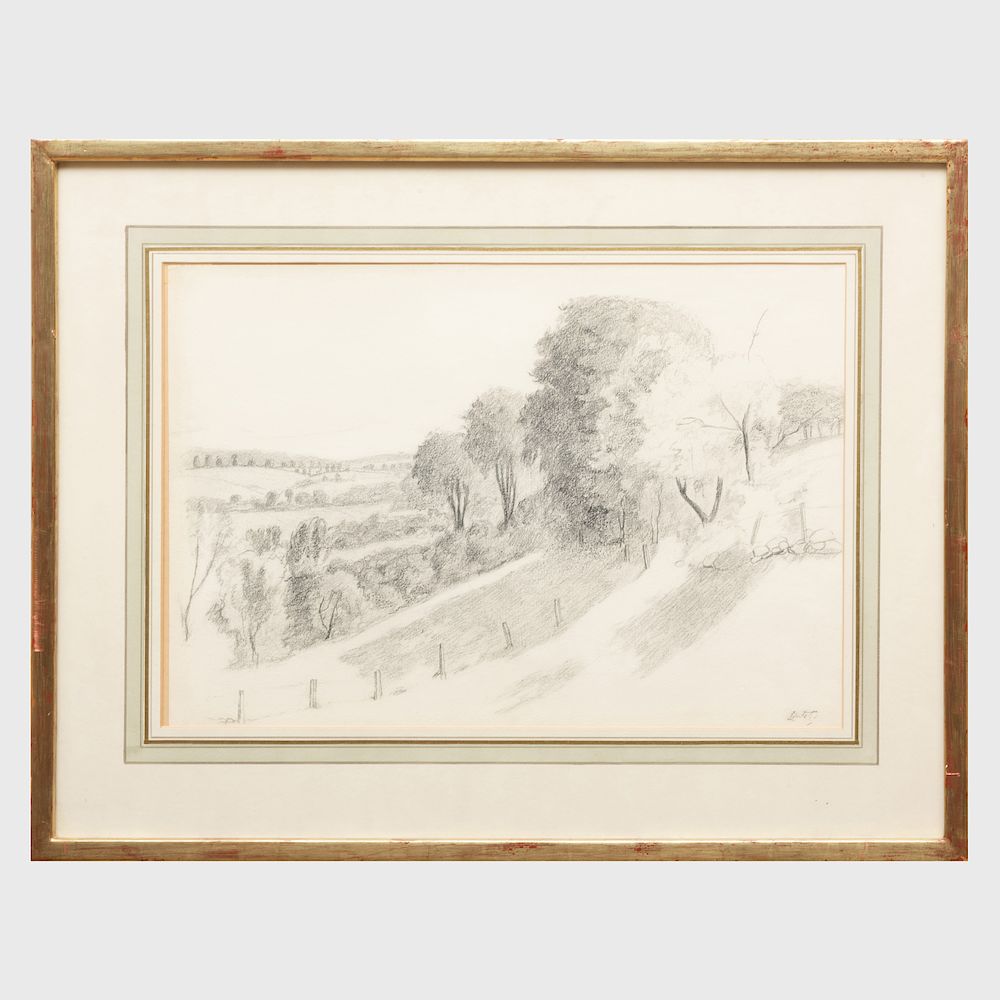 Appraisal: Edward Barnard Lintott - Hills and Valleys Connecticut Pencil on