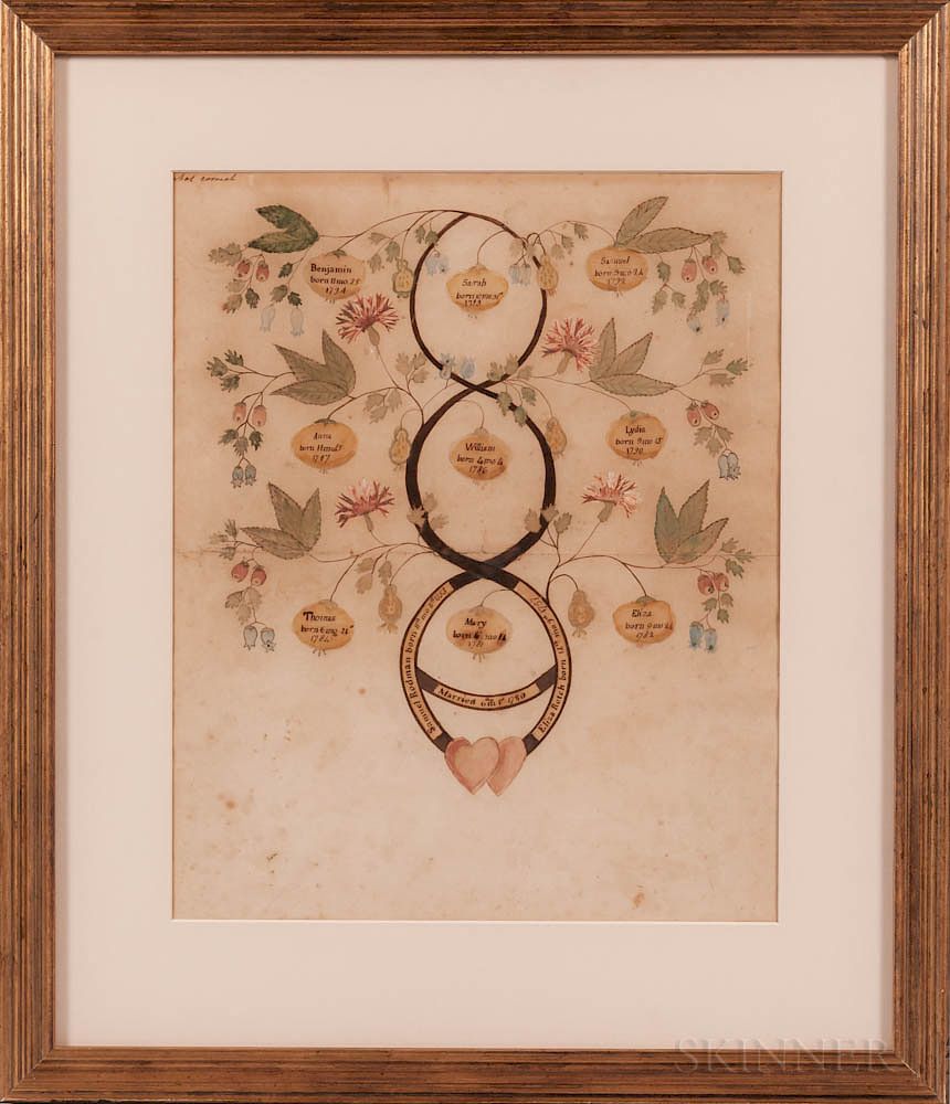 Appraisal: Sarah Rodman Tree of Life Family Register and Calligraphic Work