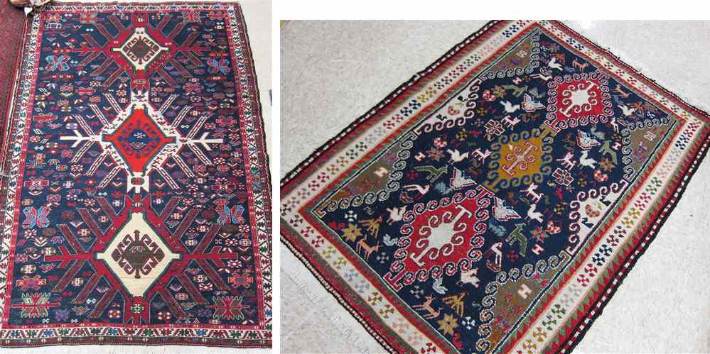 Appraisal: TWO TURKISH SOUMAK FLATWEAVE AREA RUGS both hand woven in