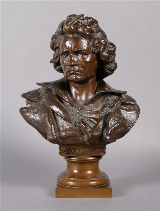 Appraisal: A Bronze Bust of Beethoven Height inches