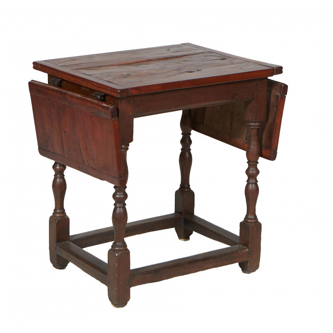 Appraisal: English Carved Oak Drop Leaf Writing Table early th c