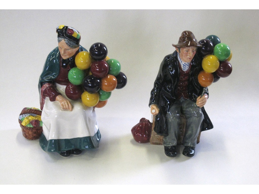 Appraisal: Two Royal Doulton figures 'Old Balloon Seller' HN and 'The