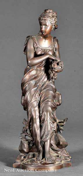 Appraisal: A Bronze Figure of a Classical Maiden Emblematic of Flora