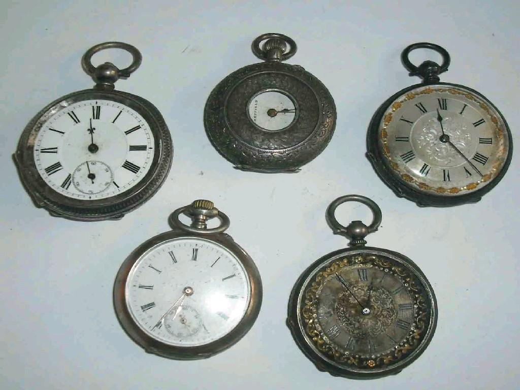 Appraisal: Silver engine turned lever pocket watch hallmarked Birmingham the dial